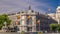 Historic Bank of Spain building timelapse hyperlapse and Cibeles square between Paseo del Prado and Alcala street in