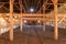 Historic Barn Interior with Wooden Beams at Pierce Point Dairy Farm