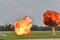 Historic battle aircraft, flying circus, explosions