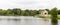 The historic Boathouse, designed by Frederick Law Olmsted, on the lake in FDR Park, South Philadelphia, Pennsylvania, USA