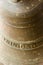 Historic brass bell labelled with the Cuban town name of `Trinidad`