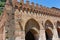 Historic Brick Arched and Crenelated Building, Siena, Italy