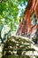 Historic brick building and steps at Suomenlinna, Helsinki, Finland