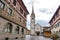 Historic building exterior of St. George`s Abbey, a Benedictine monastery and museum located in Stein am Rhein, Switzerland