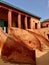 Historic building in Senegal, Africa, with brights colours