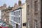 Historic buildings along a street in Berwick-upon-Tweed, England