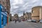 Historic buildings alongside of George IV Bridge, elevated street with view towards Royal Mile and Bank of Scotland, Edinburgh, UK