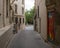 Historic Buildings and Colorful Door in the Old Town of Baku, Azerbaijan