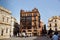 Historic buildings and monuments of Seville, Spain. Architectural details, stone facade