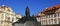 Historic buildings, the statue of the master Jan Hus, Prague, Czech Republic