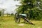 Historic Cannon Artillery overlooking Small Valley