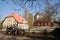 Historic Castle Rheda, medieval main house with framework structures around, Germany