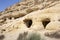 Historic caves at Matala beach, Crete, Greece