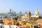 Historic center of Cartagena, Colombia with the Caribbean Sea