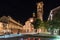 Historic center of Legnano at night, Italy