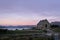 Historic Church of the Good Shepherd with amazing sunset landscape. Lake Tekapo, New Zealand