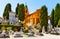 Historic Cimetiere do Chateau Christian Cemetery with Holy Trinity Chapel in historic old town district of Nice in France