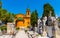 Historic Cimetiere do Chateau Christian Cemetery with Holy Trinity Chapel in historic old town district of Nice in France