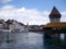 Historic city center of Lucerne with beautiful Chapel Bridge and lake Vierwaldstattersee, Luzern, Switzerland