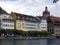 Historic city center of Lucerne and lake Vierwaldstattersee, Luzern, Switzerland
