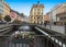 Historic city center with river of the spa town Karlovy Vary (Carlsbad)