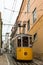 Historic classic yellow tram of Lisbon