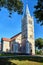 A historic classicist church with a bell tower in the village of Templewo