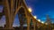 Historic Colorado Bridge Arches at dusk, Pasadena, CA