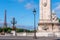Historic Column and Lanterns on the Alexandre III Paris Bridge
