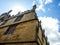 Historic corner of gothic building church in Great Britain