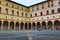 Historic courtyard view Sforza castle Milan Italy