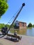 Historic crane at canal basin