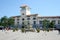 Historic cruise ship terminal on city plaza