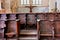 Historic curch bench of the cathedral of coutances