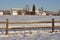 Historic Dairy Barn at Creamer\'s Field in Winter