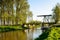 Historic Dutch drawbridge in early morning light