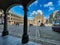 Historic dutch parliament and courtyard columns