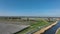 Historic dutch windmills in a farm and grass field landscape in The Netherlands Holland. Famous touristic attraction for