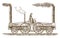 Historic eight-wheeled locomotive â€žSouth Carolinaâ€œ from 1831