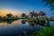 Historic farm houses in the holland village of Zaanse Schans