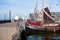 Historic fishing boats in harbor of Urk