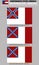 Historic Flag. US Civil War 1860`s. 3rd Confederate National Flag variations