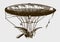 Historic flying airship with stearing device and two wings