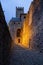 Historic Fortified Medieval City of Carcassonne, Aude, Occitanie, South France. Unesco World Heritage Site. Detail ilumination