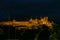 Historic Fortified Medieval City of Carcassonne, Aude, Occitanie, South France. Unesco World Heritage Site. During the night