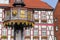 Historic fountain at the central market square of Wernigerode