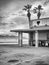 Historic general store exterior, rural Arizona, infrared