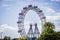 The historic Giant Wheel of Vienna at Prater Entertainment Park - VIENNA, AUSTRIA, EUROPE - AUGUST 1, 2021