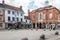 The historic Guildhall and the Falcon pub