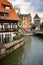 Historic half-timbered houses line the streets and canals of Esslinger.